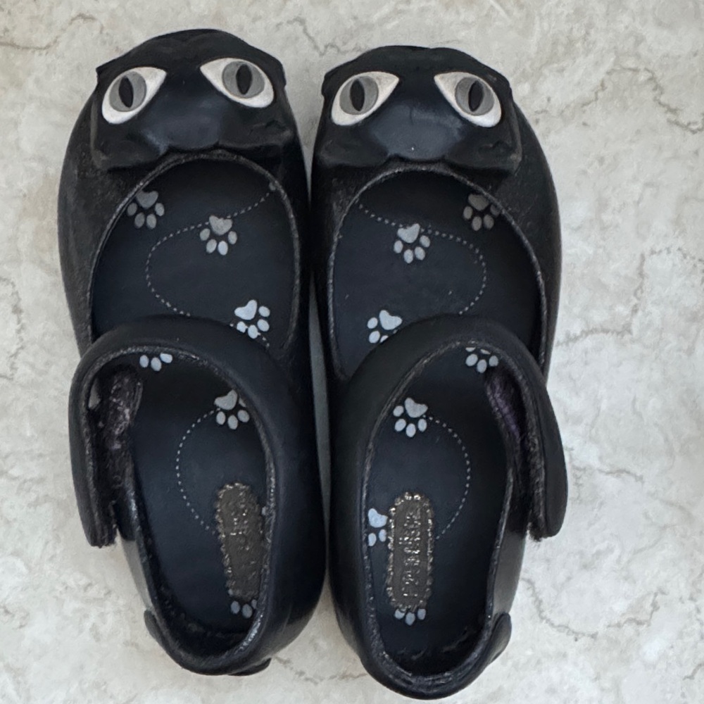 Mini Melissa Black Cat Kids Dress Shoes